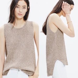Madewell Sleeveless Sweater Beige Tunic Sz XS